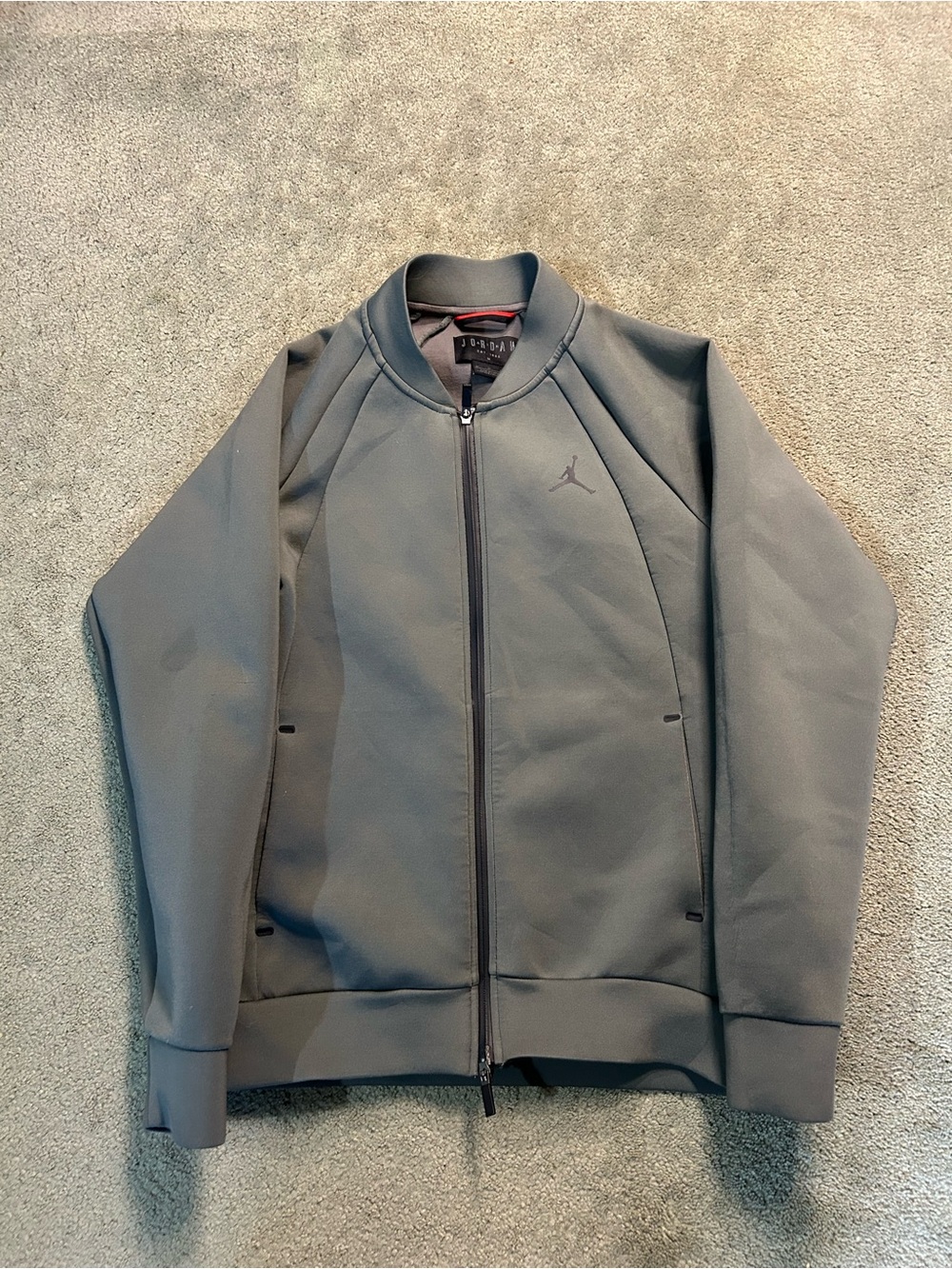 Air Jordan Vintage Tech Fleece Jacket Full Zip Size Medium Y2K Gray